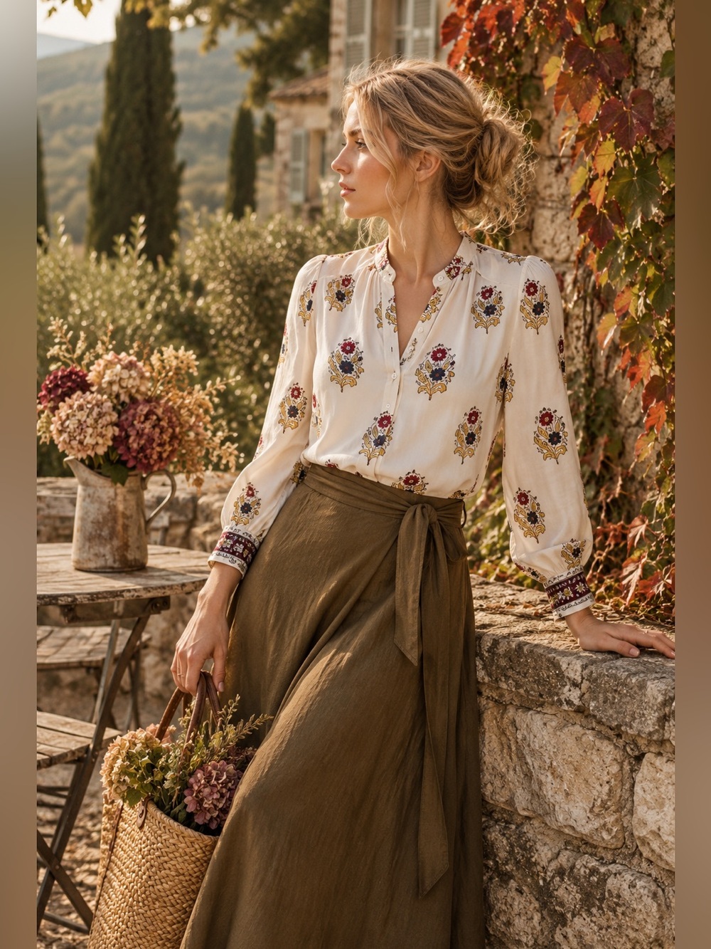 Elie Tahari Floral Print Blouse Ivory Multicolor XS NWT 100% Tencel Button Front